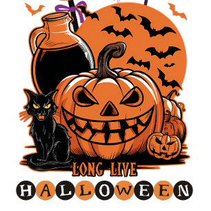 Convites Diversão Assustadora de Halloween com Gatos Pretos