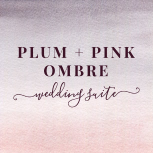 Convites Casamento Moderno de Cor de Água do Ombre Rosa El