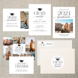 Adesivo Boné de formatura preto e branco moderno