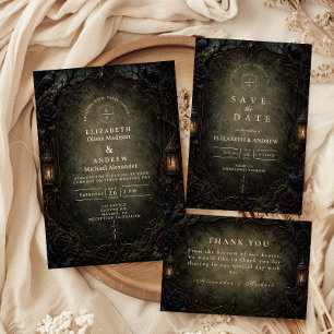 Convites Casamento na Floresta Gótica Encantada
