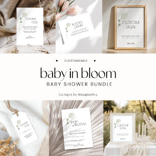Convites Chá de Bebê Floral Baby in Bloom