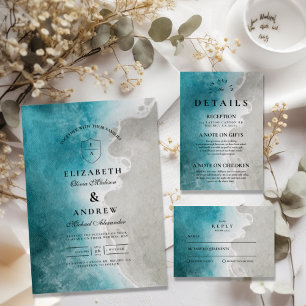 Cartão De Informações Casamento Tropical de Praia Moderna Elegante