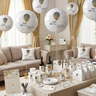 Cartão De Informações Baby Balloon Sparkles Glitz Obrigado