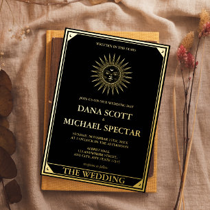 Convites Tarot Dourado Casamento Elegante