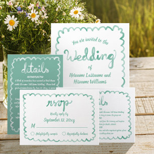 Cartão RSVP de Quadro Verde Oleícola Desenhado à M