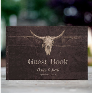 Rótulo De Garrafa De Cerveja Textura Ocidental do País de Casamento Rustic Bull