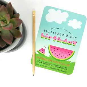 Convites Doce Red Watermelon Kids Summertime Aniversário