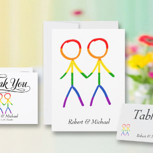 Reserve A Data Dois Noivos Amor Arco-íris Horizontal 