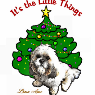 Cartão De Festividades Presentes do Natal de Lhasa Apso