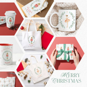 Cartão Postal Noz-cracker aquarela botânica 1 fotografia Natal