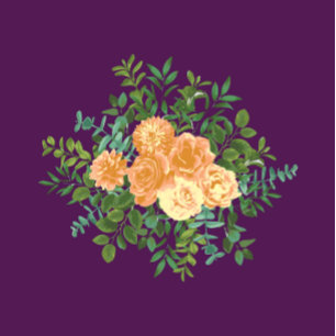 Convites Rosas Florais Peach Purple Wedding