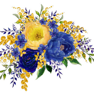 Convites De Casamento Floral De Cor Amarela Azul