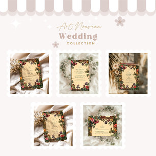 Reserve A Data Woodland Floral Art Nouveau Wedding