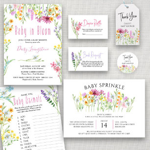 Cartão De Informações Fralda de Prados de Flores Selvagens Raffle