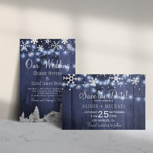 Convite de casamento orçamento de inverno flocos d