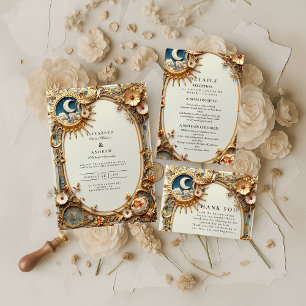 Convites Casamento Constellação Vintage Cósmica