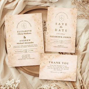 Reserve A Data Casamento Clássico Dourado ao Luar