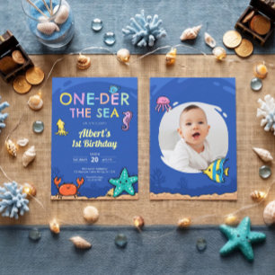 Body Para Bebê Aniversário Azul Oceano Sob o Mar 