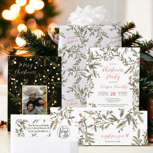 Logotipo de Natal Rustic Greenery Winter Holiday