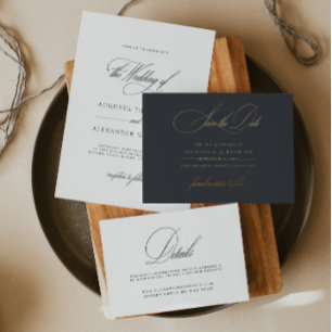 Convites Casamento de Clássica do Monograma Romântico Elega