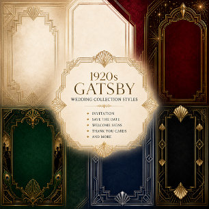 Convites elegante pavão verde esmeralda Casamento Gatsby an