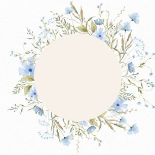 Convites Dusty Blue Delicate Wildflower Weds