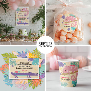 Convites Aniversário do Réptil da Rapariga do Scales and Ta