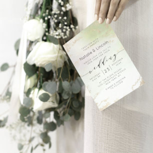 Convite Chá de casamento de Casal Dourado Verde da Ombre P