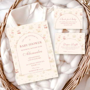 Convites Chuva de Bebê Silly Goose Vintage