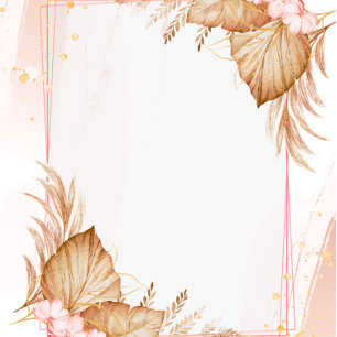 Convites Casamento Rosa-Blush Tropical e Pampas-Rosa