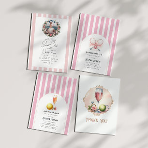 Cartão De Agradecimento Foto de Bachelorette Tênis do Clube Social Chic