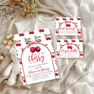 Cartão De Informações Solicitação de Chá de fraldas de Arco do Coquette 