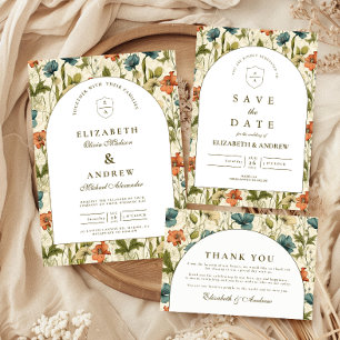 Cartão De Agradecimento Casamento no Jardim com Arco Botânico Suave