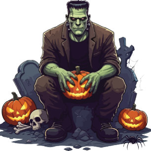 Camiseta 🖤 Black Frankenstein Halloween 💀 ⚡