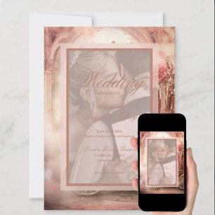 Convite romântico para Casamento Elegante