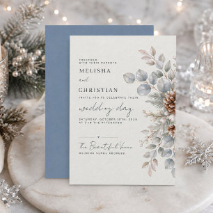 Convites Casamento com tema de inverno "Botânica de Inverno