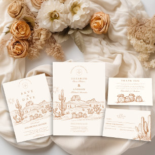Cartão De Agradecimento Casamento de Paisagem do Deserto do Boho Cactus Oc