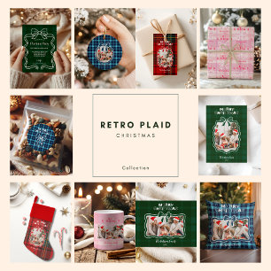 Cartão De Festividades Natal Impressionante da Xadrez Vermelha