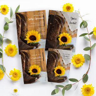 Cartão De Agradecimento Country Sunflower e Lace Quinceañera Obrigado