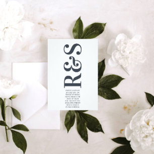 Convites Casamento com Taupe Moderno do Grande Monograma