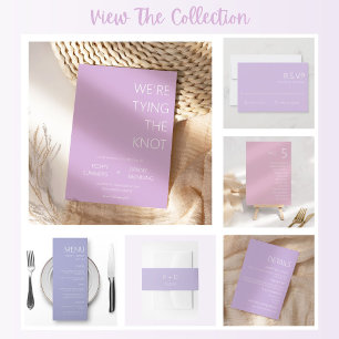 Convites Minimalista Roxo Estamos a Casar Casando