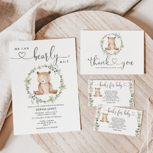 Cartão De Informações Chá de fraldas do urso adivinha quantos ursos pelu