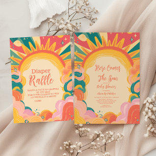 Convites Aqui vem o Chá de fraldas do Sol Amarelo Filho