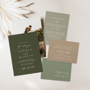 Cartão De Informações Placas RSVP de Casamento Elegante Moderno