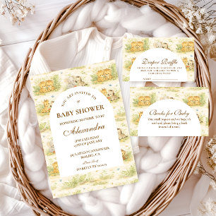 Convites Chá de Bebê Animais da Selva Bebê