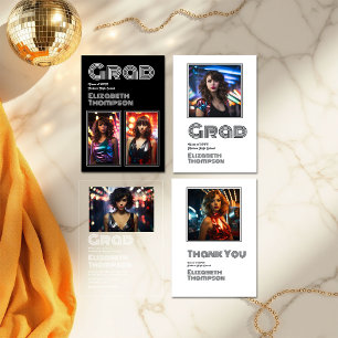 Convites Foto de Festa de formatura de Disco Retroativo