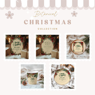 Cartão De Festividades Partido Rustic Red Poinsettia Feriado