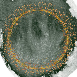 Convites Chá de Casais Geométricos Dourados e Verde Esmeral