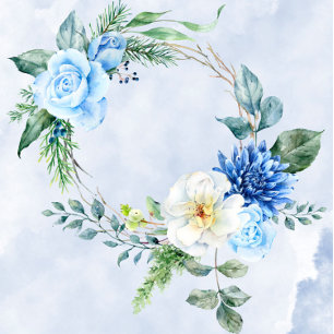 Convites Dusty Blue Marinho Watercolor Peonies Casamento