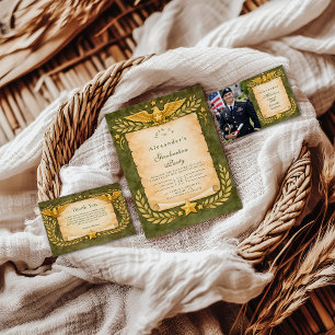 Convites Festa de Graduação Militar Vintage